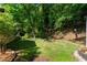 Lush green backyard with large, mature trees and natural landscaping at 1652 Oak Grove Rd, Decatur, GA 30033