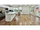 Spacious kitchen with an island, stainless steel appliances, and plenty of counter space at 608 Chickory Ct, Woodstock, GA 30188