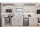 Modern kitchen featuring stainless steel appliances, white cabinets, and ample counter space at 728 Antone Nw St, Atlanta, GA 30318