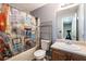Bathroom with gamer-themed shower curtain at 4424 English Loop, Stonecrest, GA 30038
