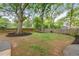 Lush backyard featuring mature trees, attractive landscaping, and a spacious grassy area at 957 Sharon Se Cir, Smyrna, GA 30080