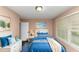A blue themed bedroom with a bed and picture on the wall at 2702 Rollingwood Se Ln, Atlanta, GA 30316