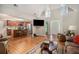 Spacious living room featuring hardwood floors, fireplace, with an eat-in kitchen, and open floor plan at 1907 S Van Wert Rd, Villa Rica, GA 30180