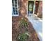 View of front entrance decorated with a welcome mat and seasonal flowers at 512 Ollas Walk, Mcdonough, GA 30252