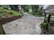 Long driveway leading up to a house; a retaining wall lines one side at 5710 Cardigan Trce, Sugar Hill, GA 30518