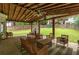 Backyard patio with chairs and table for entertaining at 2205 Waters Ferry Dr, Lawrenceville, GA 30043