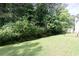 Backyard featuring a lush green lawn with mature trees at 1382 Koble Mill Ln, Riverdale, GA 30296