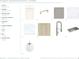 Kitchen finish palette showcasing cabinet, hardware, countertop and backsplash options at 1572 Wicker Wood Se Pl, Smyrna, GA 30080