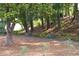 Peaceful outdoor yard space with mature trees and garden benches at 1247 Zucchini Se Cir, Atlanta, GA 30315