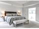 Well-lit main bedroom featuring tray ceilings and an ensuite bathroom at 148 Sierra Cir, Woodstock, GA 30188