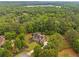 Stunning aerial view of the home nestled among lush trees with a backyard pool at 325 Edwards Brook Ln, Canton, GA 30115
