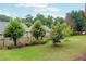 Backyard with lush green lawn and mature trees, perfect for outdoor activities and relaxation at 1489 Belmont Hills Dr, Suwanee, GA 30024