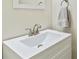 Bathroom sink with updated fixtures and decor at 6561 Squire Pl, Douglasville, GA 30135