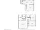 Two floor floorplan shows layout of kitchen, dining room, living room, primary and secondary bedrooms at 6561 Squire Pl, Douglasville, GA 30135