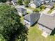Arial view of the back of the home featuring a large backyard, patio and residential neighborhood at 7268 Loblolly Ln, Morrow, GA 30260
