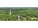Aerial view showcases a community nestled within a dense forest with winding roads at 105 Laney Ct, Mcdonough, GA 30252