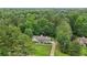 Aerial view of the property surrounded by beautiful mature trees offering great privacy at 105 Laney Ct, Mcdonough, GA 30252