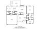 First floor floorplan featuring a kitchen, living room, dining room and primary bedroom at 327 Oakland Bay Ct, Loganville, GA 30052