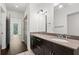 Elegant bathroom with double vanity, modern fixtures, and natural light at 1100 Howell Mill Nw Rd # 212, Atlanta, GA 30318