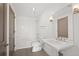 Bathroom with subway tile shower and chrome fixtures at 1100 Howell Mill Nw Rd # 212, Atlanta, GA 30318