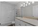 The bathroom with shower-tub combination and sleek, modern finishes at 1150 Collier Nw Rd # 6H, Atlanta, GA 30318
