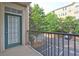 This patio overlooks the parking lot and offers an outdoor space at 1203 Stratford Commons Commons, Decatur, GA 30030