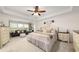 Large main bedroom with a sitting area, tray ceiling, and lots of natural light at 2921 Terra View Sw Dr, Lilburn, GA 30047