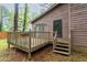 This deck has a wooden fence and stairs to the backyard at 9383 Woodknoll Way, Jonesboro, GA 30238