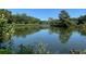 Scenic water view showcasing the serene pond surrounded by lush greenery and trees at 4611 Dogwood Rd, Pine Lake, GA 30072