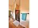 Contemporary bathroom with walk-in shower, tile flooring, and a neutral color scheme with decorative trim at 520 Harmony Way, Locust Grove, GA 30248