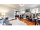 Bright living room with hardwood floors, fireplace, built-in cabinets, and neutral decor at 147 Olympic Pl, Decatur, GA 30030