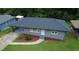 An aerial view of the house shows the landscaping and walkway to the front door at 2107 Garden Cir, Decatur, GA 30032