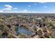 Scenic aerial view of a lush neighborhood with a tranquil lake, surrounded by beautiful trees and homes at 4333 Collingham Ne Trce, Marietta, GA 30068