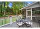 Relaxing back deck with an outdoor dining area overlooking a serene, landscaped yard at 4333 Collingham Ne Trce, Marietta, GA 30068