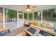 Relaxing screened porch with a ceiling fan, comfortable seating, and a view of the backyard at 4333 Collingham Ne Trce, Marietta, GA 30068