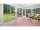 Bright sun room with brick floors, large windows, and comfortable sofa with backyard views at 4333 Collingham Ne Trce, Marietta, GA 30068