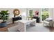 Stylish office space with modern decor, including a sleek white desk, chic seating, and ample natural light at 10645 Tuxford Dr, Alpharetta, GA 30022