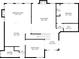 A floor plan of the first floor of a home showing the kitchen, laundry, living, and dining rooms at 4895 Smokestone Dr, Douglasville, GA 30135