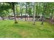 Lush backyard with mature trees, offering a private and serene outdoor space for relaxation and recreation at 1634 Crittenden Ln, Lawrenceville, GA 30043