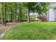 Spacious backyard with lush green lawn and mature trees, offering privacy and natural beauty at 1634 Crittenden Ln, Lawrenceville, GA 30043