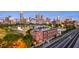 Stunning city skyline view with a brick building, trees, and railroad tracks in the foreground at 490 Marietta St Nw # 307, Atlanta, GA 30313