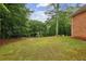 Expansive green backyard with mature trees, offering a serene and private outdoor space at 119 Kennemer Ct, Johns Creek, GA 30097