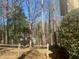 Backyard featuring mature trees and a wooden fence at 7592 Watson Kaye, Stone Mountain, GA 30087