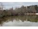 Beautiful pond view that captures a mirror image of the surrounding trees and foliage at 7592 Watson Kaye, Stone Mountain, GA 30087