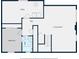 Upper level floor plan featuring a living room, bedroom, utility, bathroom and stairs at 2640 Spring Se Dr, Smyrna, GA 30080