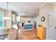 Bright kitchen boasts an island, stainless steel appliances, and hardwood floors at 1875 Skidmore Cir, Lawrenceville, GA 30044