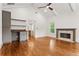 Spacious living room features vaulted ceiling, fireplace and built-in shelving at 1036 Dell Se Ave, Smyrna, GA 30080