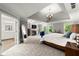 Spacious main bedroom featuring a fireplace, ensuite bathroom, and neutral tones at 979 Pathview Ct, Dacula, GA 30019