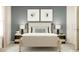 Serene bedroom showcasing a well-made bed with modern lamps and stylish nightstands against a calming gray wall at 252 Deer Valley Run, Canton, GA 30115