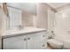 Bathroom featuring a vanity with a sleek countertop, modern faucet, and shower at 2220 Runnymead Se Rdg, Marietta, GA 30067